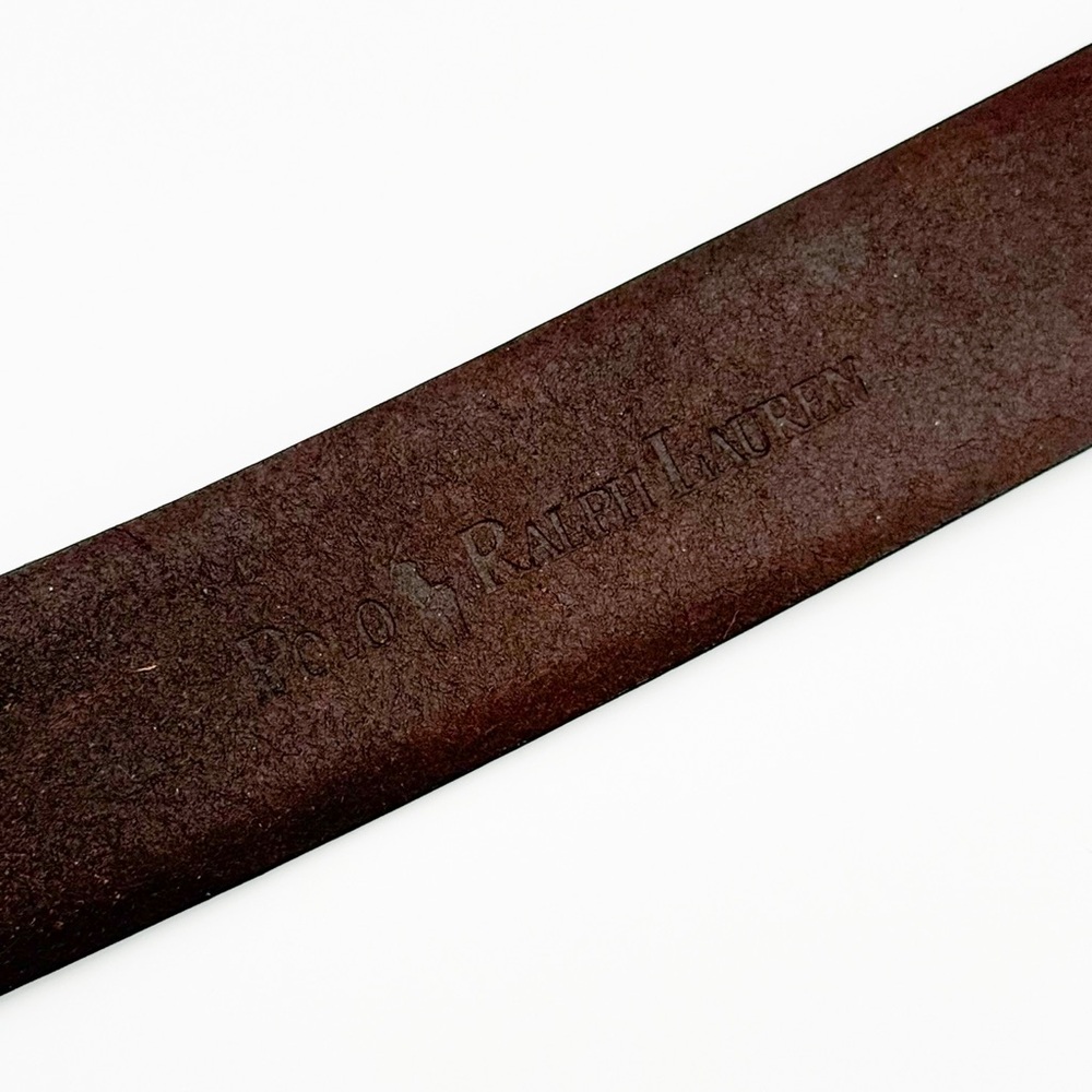 POLO Ralph Lauren Italian Leather Belt Men’s 36/90 Brass Buckle - Picture 11 of 13